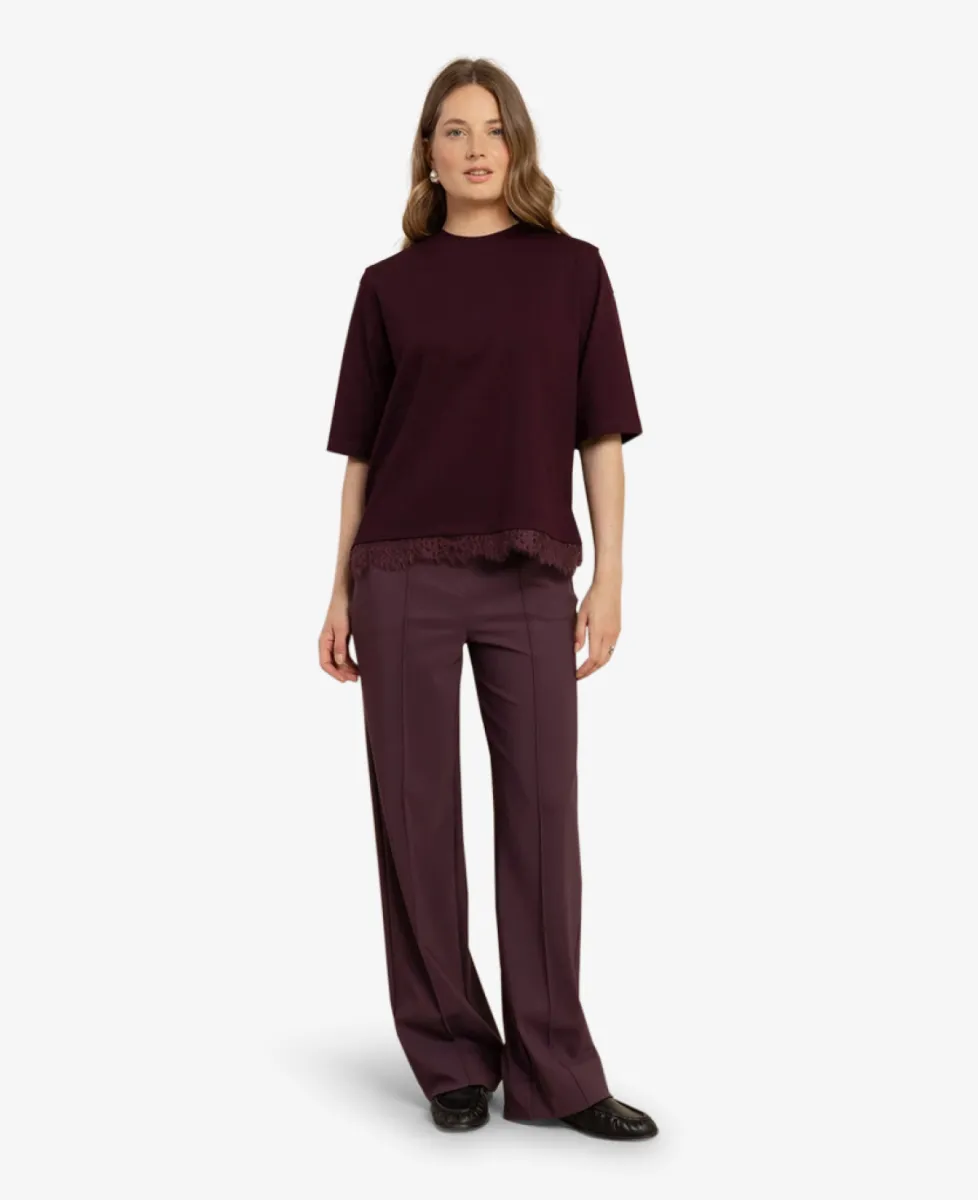 Studio Anneloes Tshirt km - 4800 aubergine 2 Studio Anneloes Studio Anneloes Tshirt km - 4800 aubergine
