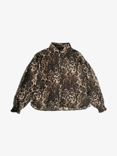 With Black With Black Blouse - Leo Print