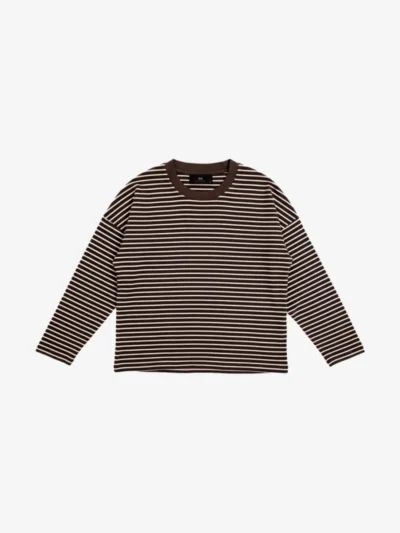 With Black With Black Tshirt lm - Brown/ White Stripe