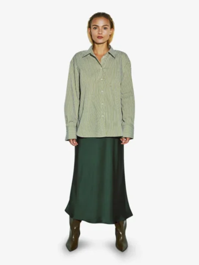 With Black With Black Blouse - Advocado/ White Stripe