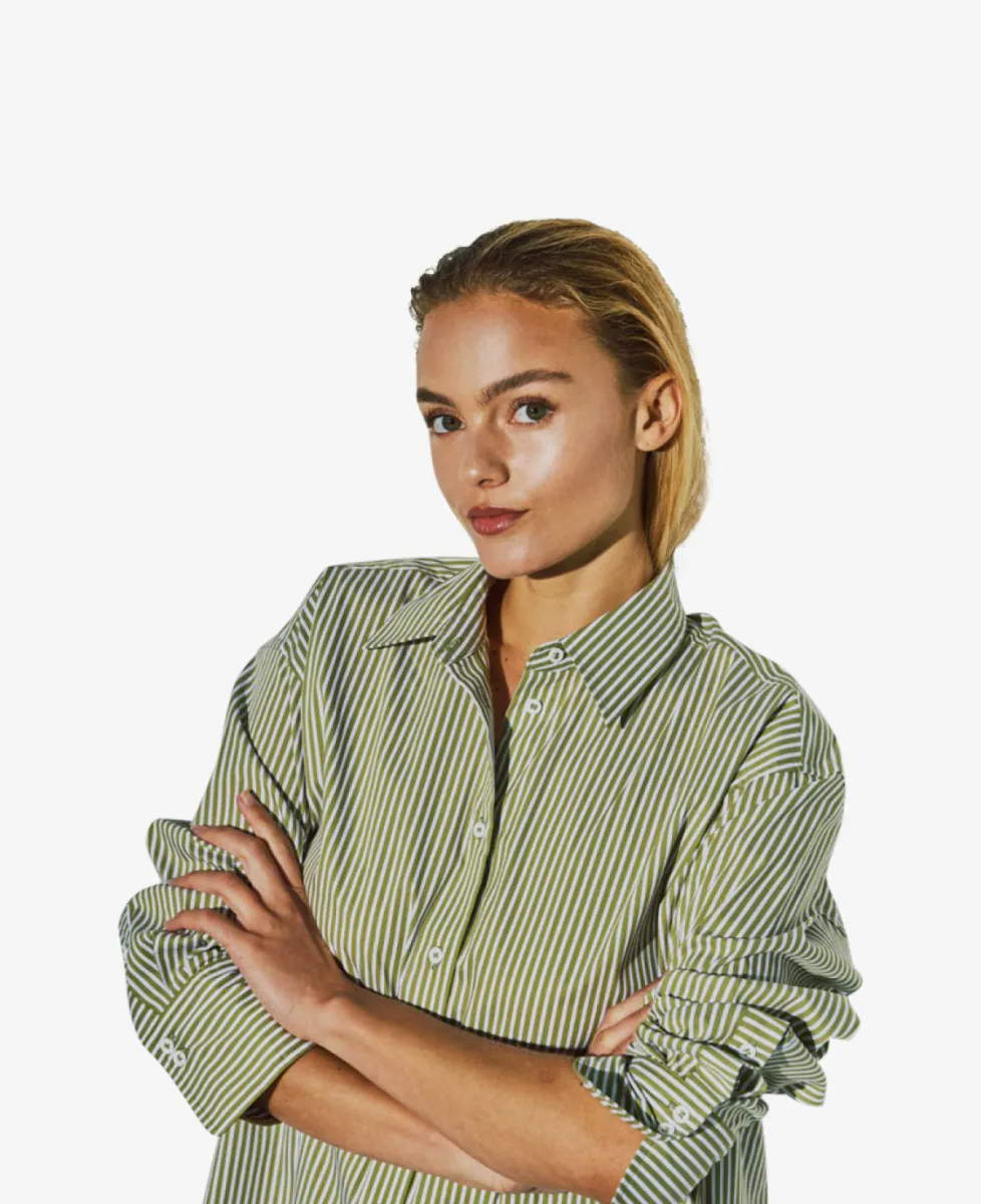 With Black Blouse - Advocado/ White Stripe 3 With Black With Black Blouse - Advocado/ White Stripe