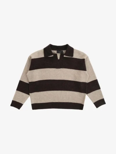 With Black With Black Trui - Brown/ Birch Stripe