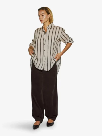 With Black With Black Blouse - Japanese Pearl Stripe