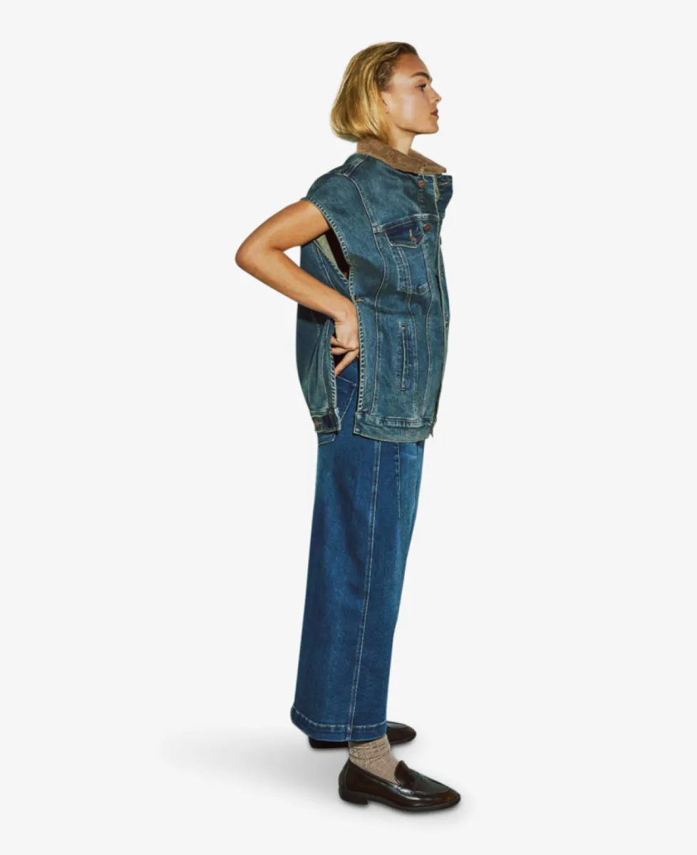 With Black Gilet - Vintage Blue Denim 6 With Black With Black Gilet - Vintage Blue Denim