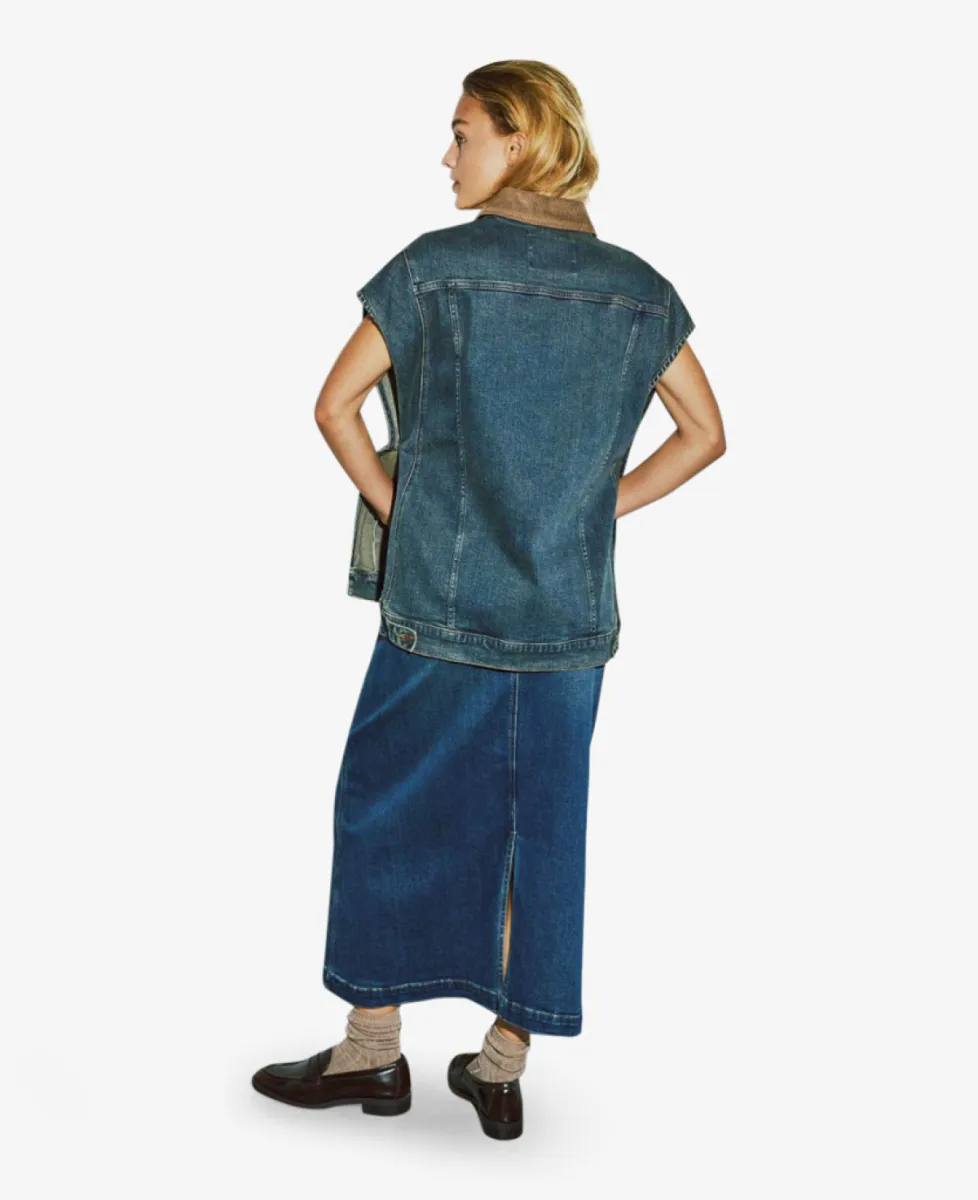 With Black Gilet - Vintage Blue Denim 7 With Black With Black Gilet - Vintage Blue Denim