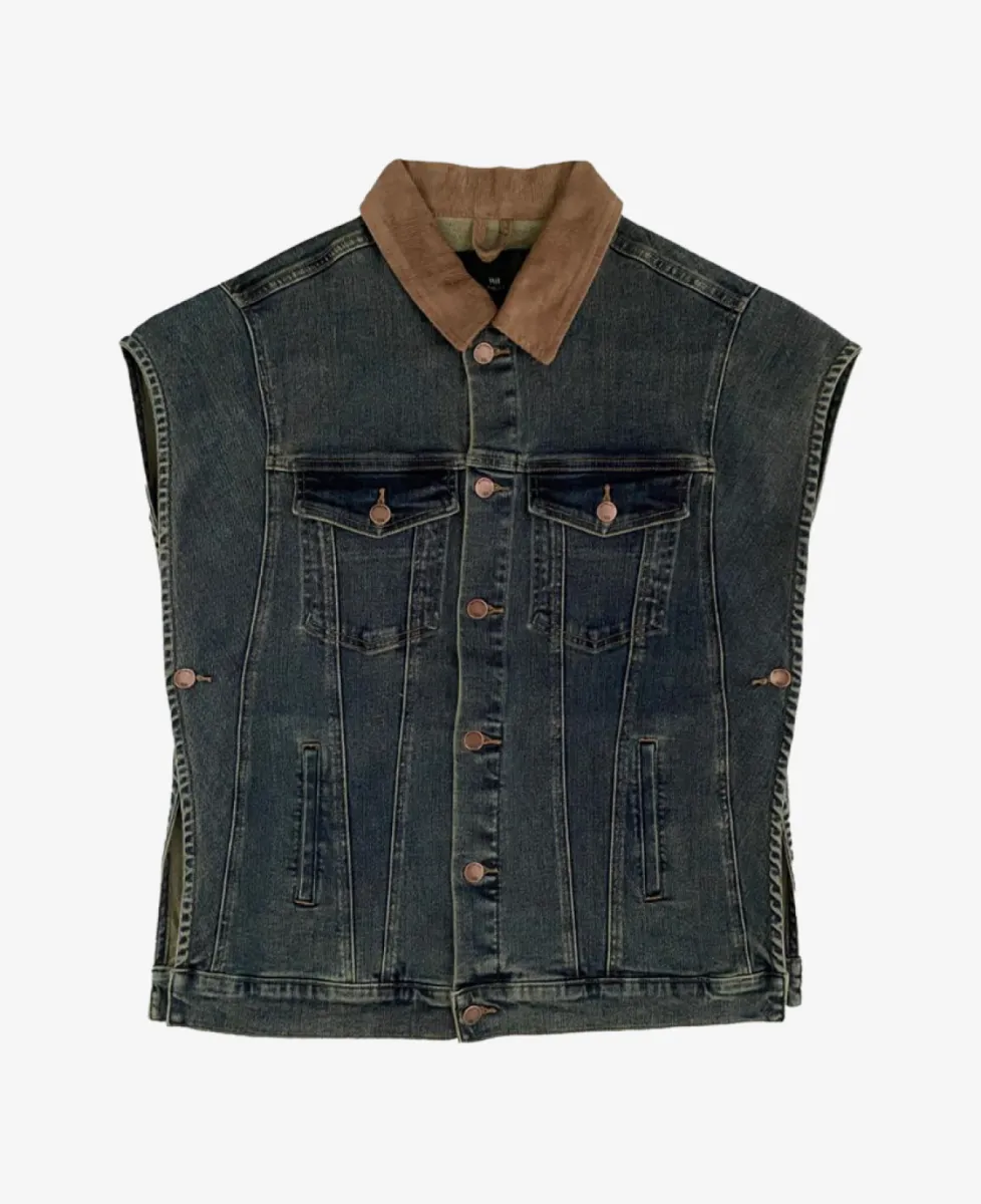With Black Gilet - Vintage Blue Denim 1 With Black With Black Gilet - Vintage Blue Denim