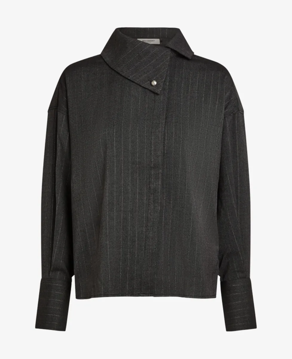 Beaumont Blouse - 1910 antracite melange 1 Beaumont Beaumont Blouse - 1910 antracite melange