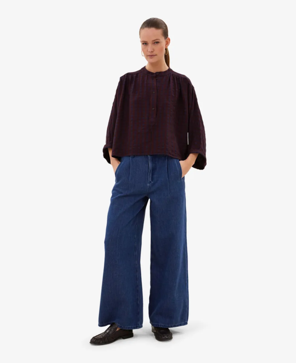 By-Bar JESS blouse - Wine check 2 By-Bar By-Bar JESS blouse - Wine check