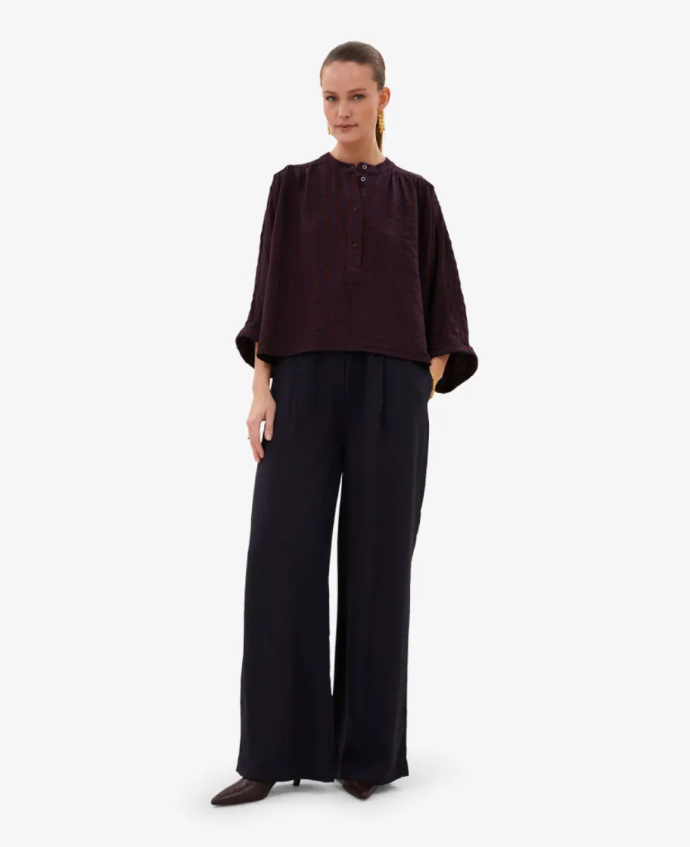 By-Bar JESS blouse - Wine check 3 By-Bar By-Bar JESS blouse - Wine check