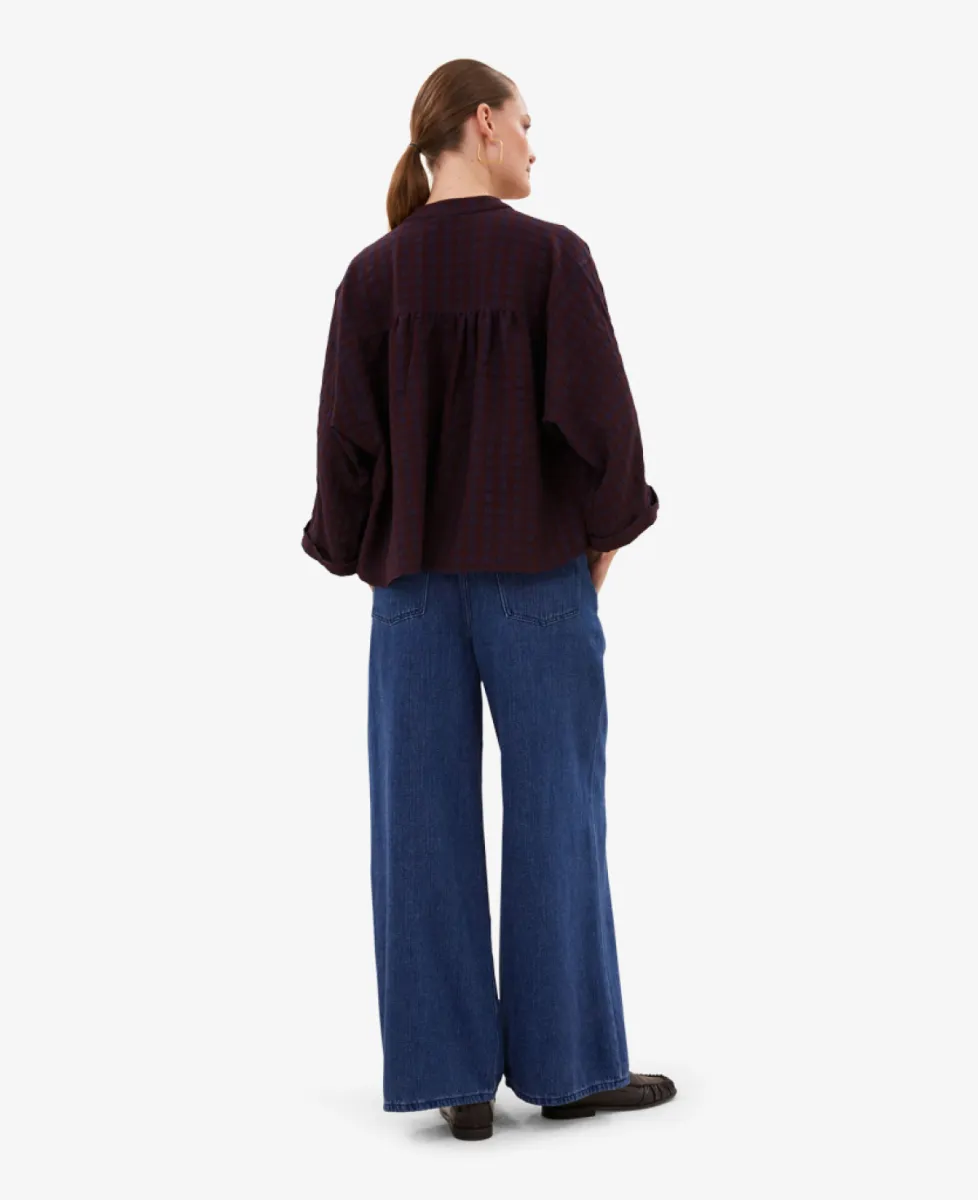 By-Bar JESS blouse - Wine check 6 By-Bar By-Bar JESS blouse - Wine check