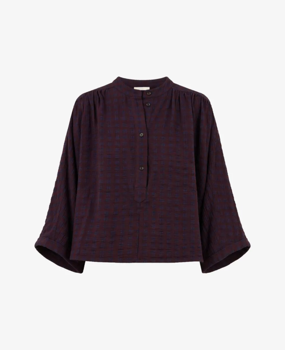 By-Bar JESS blouse - Wine check 1 By-Bar By-Bar JESS blouse - Wine check