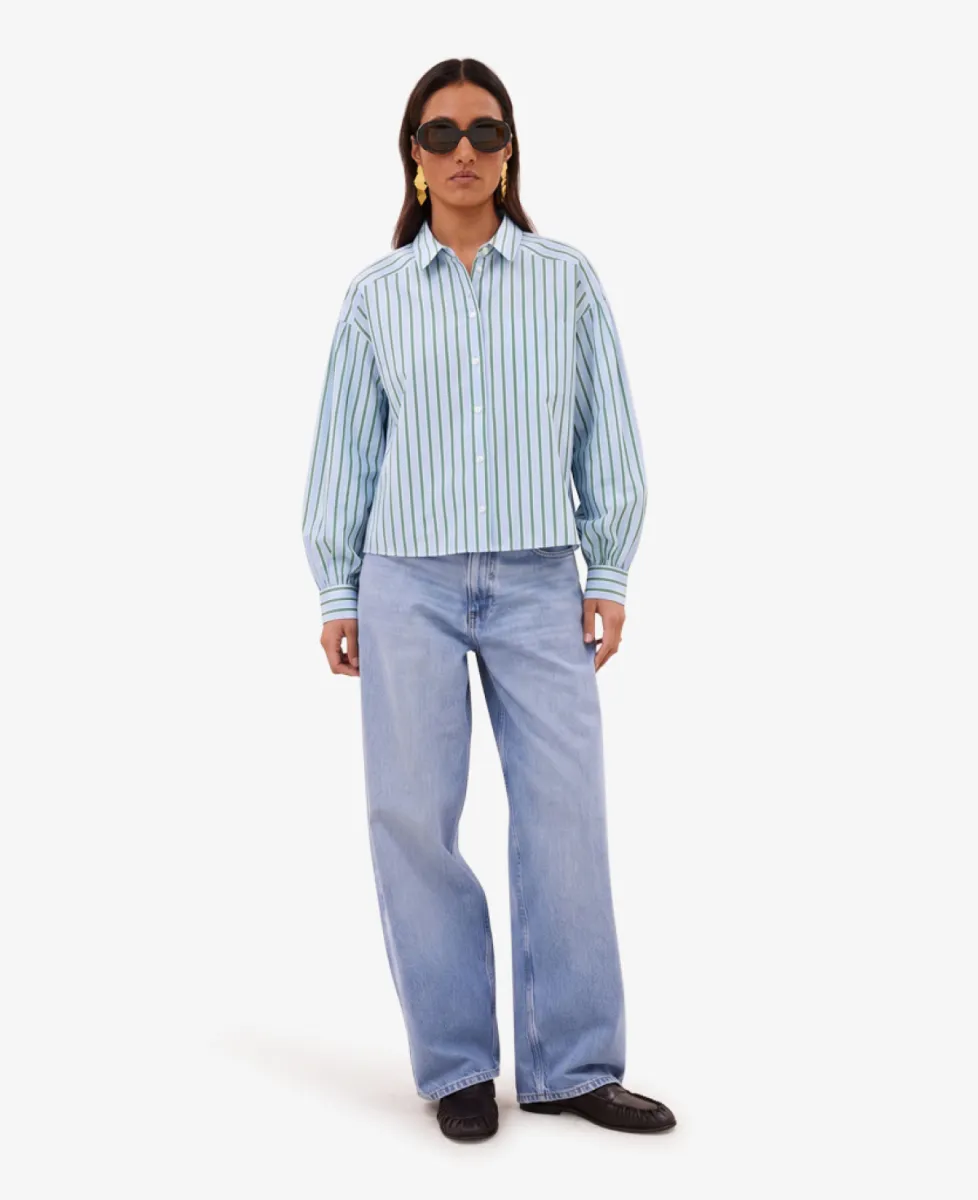 By-Bar Blouse - 467 green sea stripe 2 By-Bar By-Bar Blouse - 467 green sea stripe