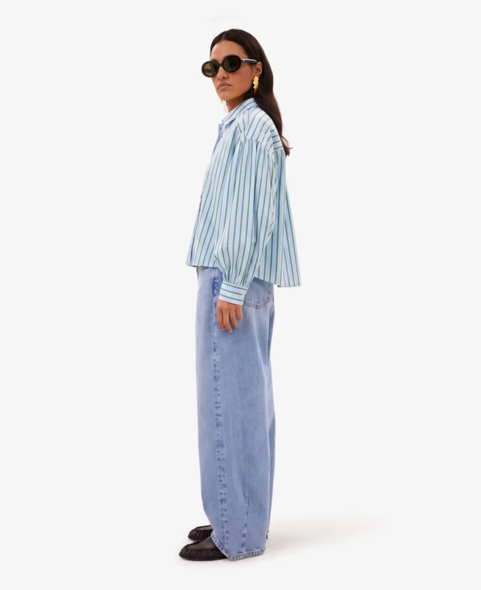 By-Bar Blouse - 467 green sea stripe 4 By-Bar By-Bar Blouse - 467 green sea stripe