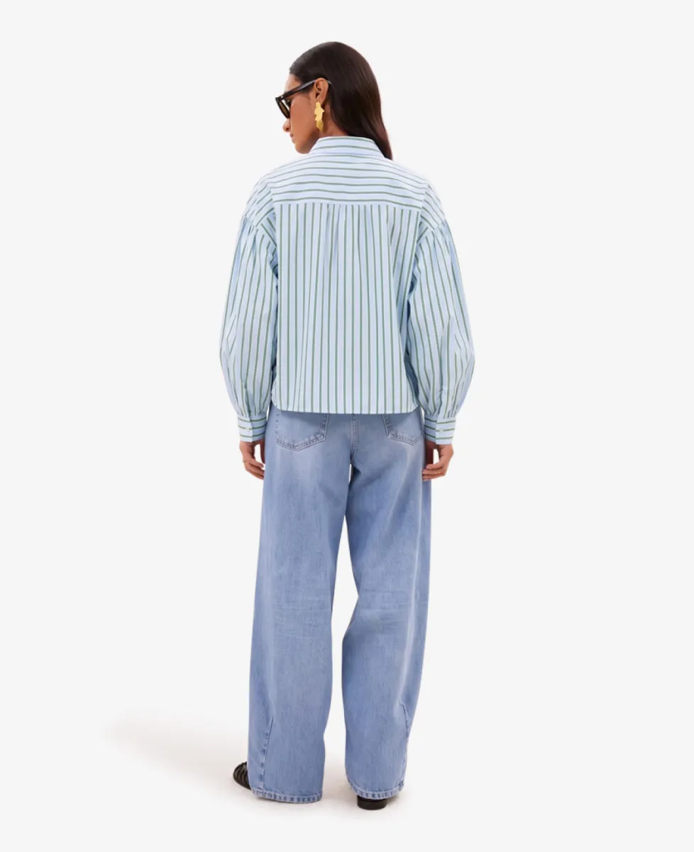 By-Bar Blouse - 467 green sea stripe 5 By-Bar By-Bar Blouse - 467 green sea stripe