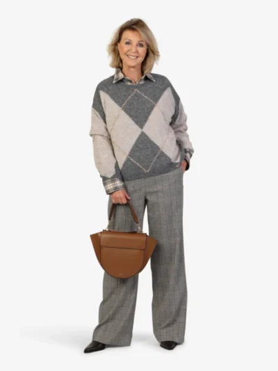 Luisa Cerano Luisa Cerano Alpaka-Mix-Pullover mit Muster - pearl/heather grey