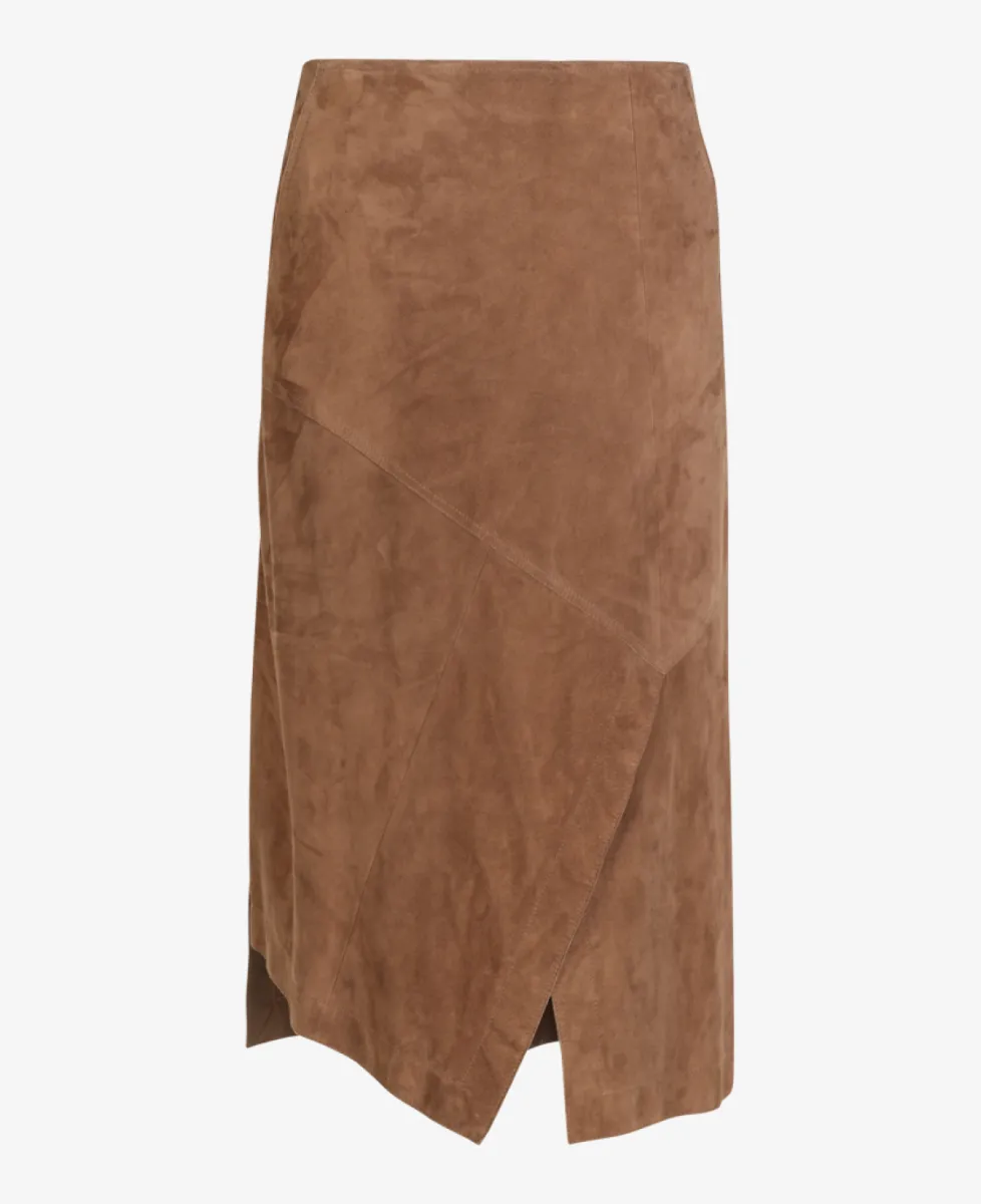 Luisa Cerano Veloursleder-Rock - caramel 1 Luisa Cerano Luisa Cerano Veloursleder-Rock - caramel