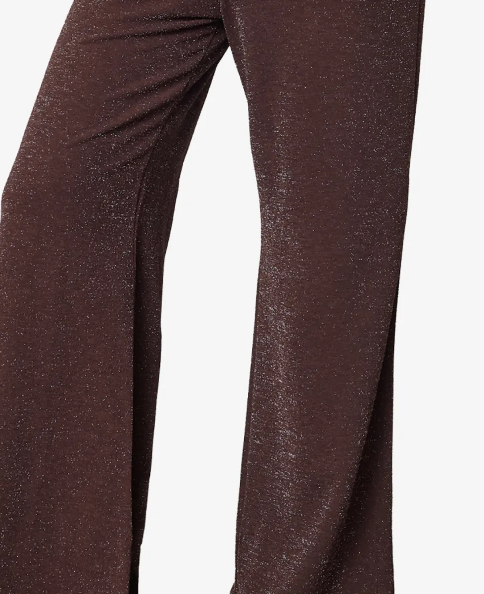 Sisters Point Pantalon glitter - Chocolate/silver 3 Sisters Point Sisters Point Pantalon glitter - Chocolate/silver