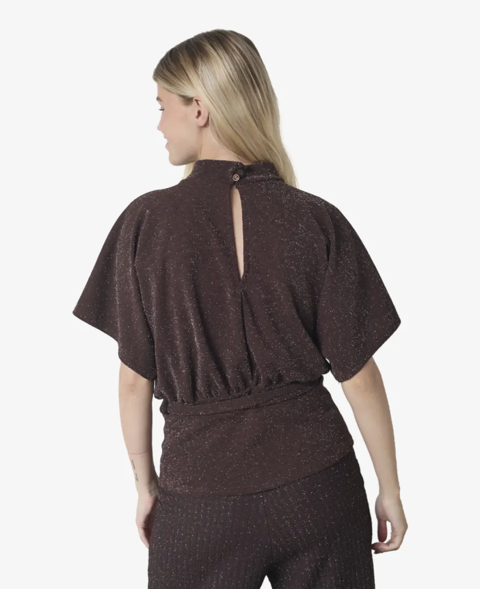 Sisters Point Peplum top - Chocolate/silver 4 Sisters Point Sisters Point Peplum top - Chocolate/silver