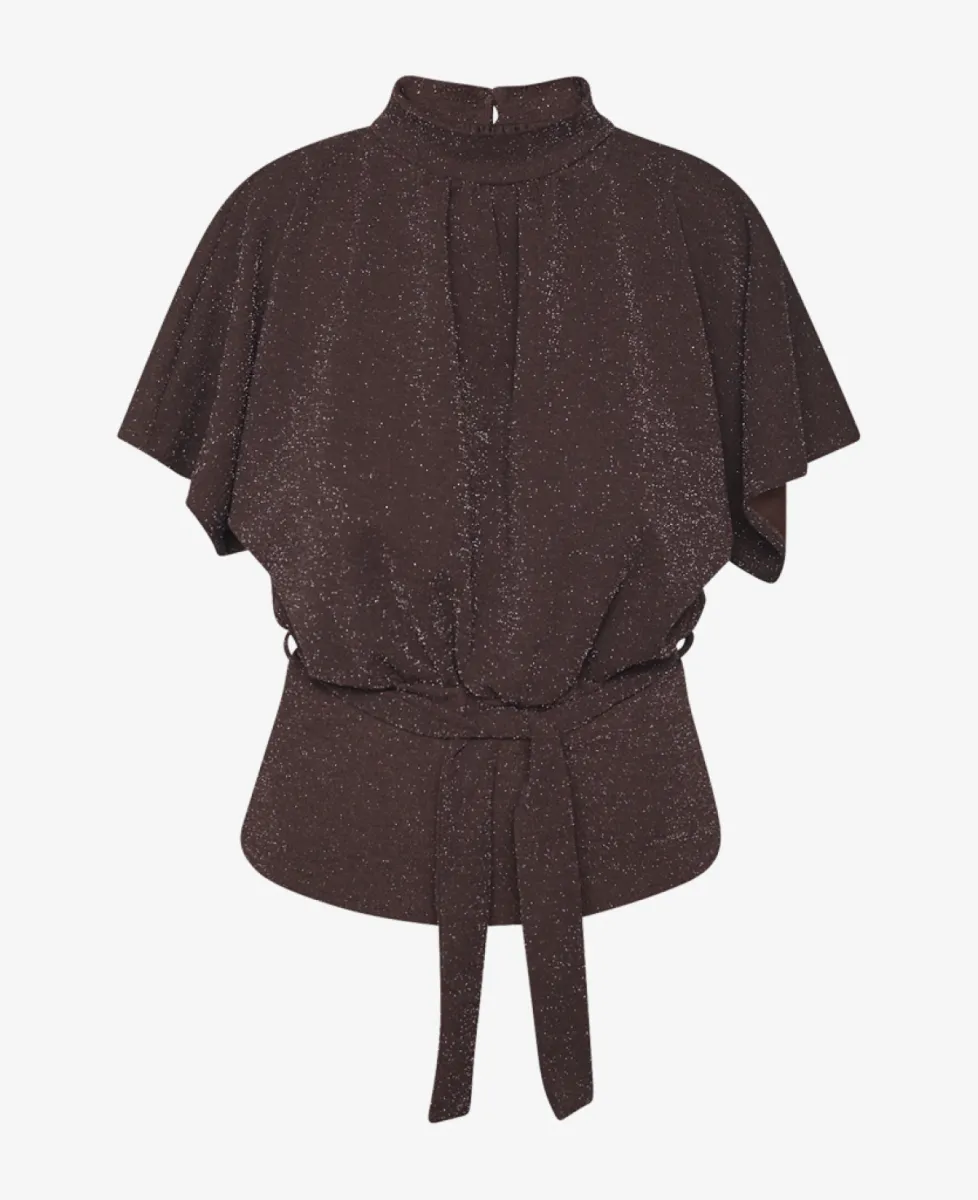 Sisters Point Peplum top - Chocolate/silver 1 Sisters Point Sisters Point Peplum top - Chocolate/silver
