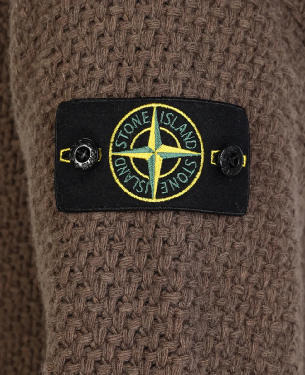Stone Island Knoop vest gebreid - V0M7C UMBER MELANGE 2 Stone Island Stone Island Knoop vest gebreid - V0M7C UMBER MELANGE