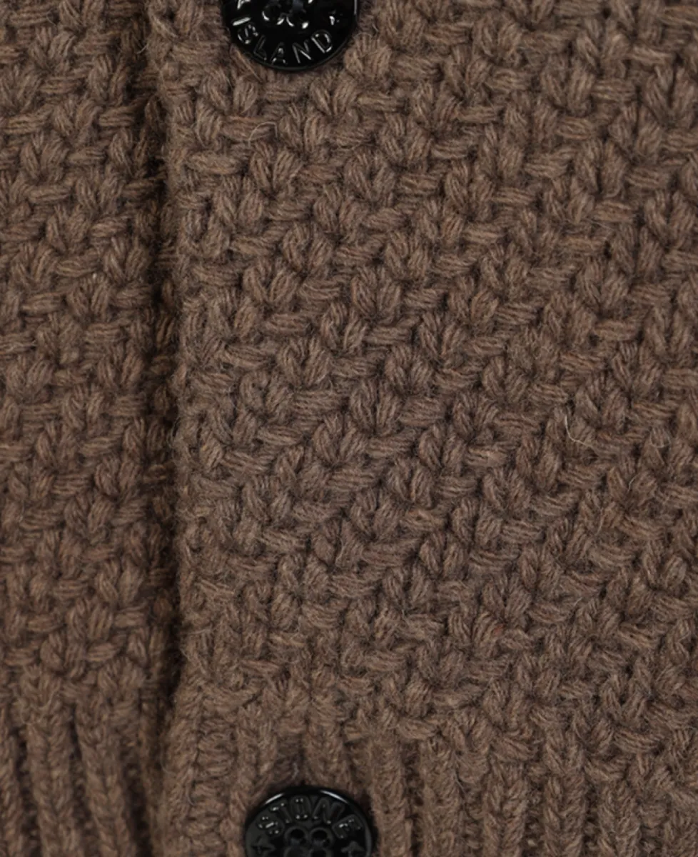 Stone Island Knoop vest gebreid - V0M7C UMBER MELANGE 3 Stone Island Stone Island Knoop vest gebreid - V0M7C UMBER MELANGE