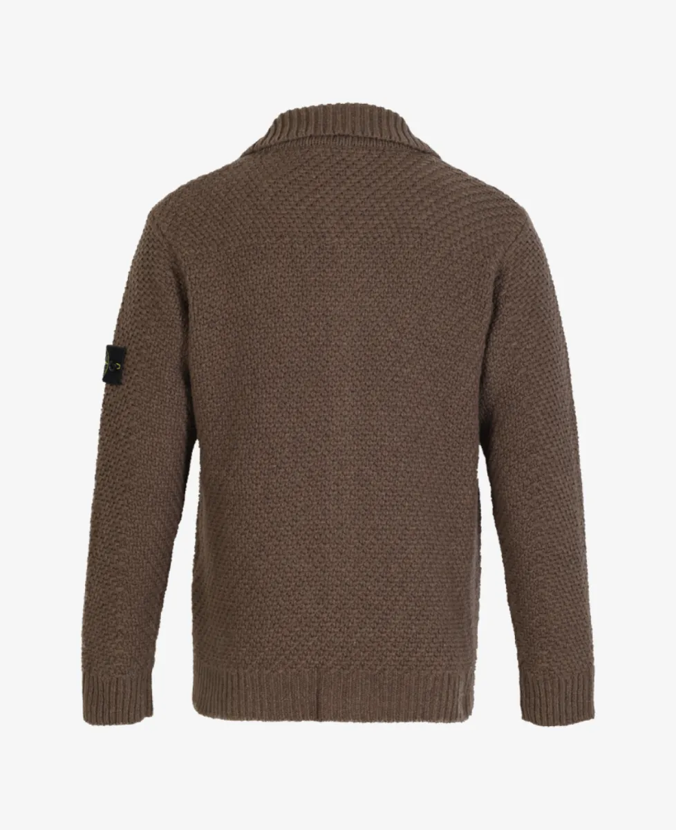 Stone Island Knoop vest gebreid - V0M7C UMBER MELANGE 6 Stone Island Stone Island Knoop vest gebreid - V0M7C UMBER MELANGE