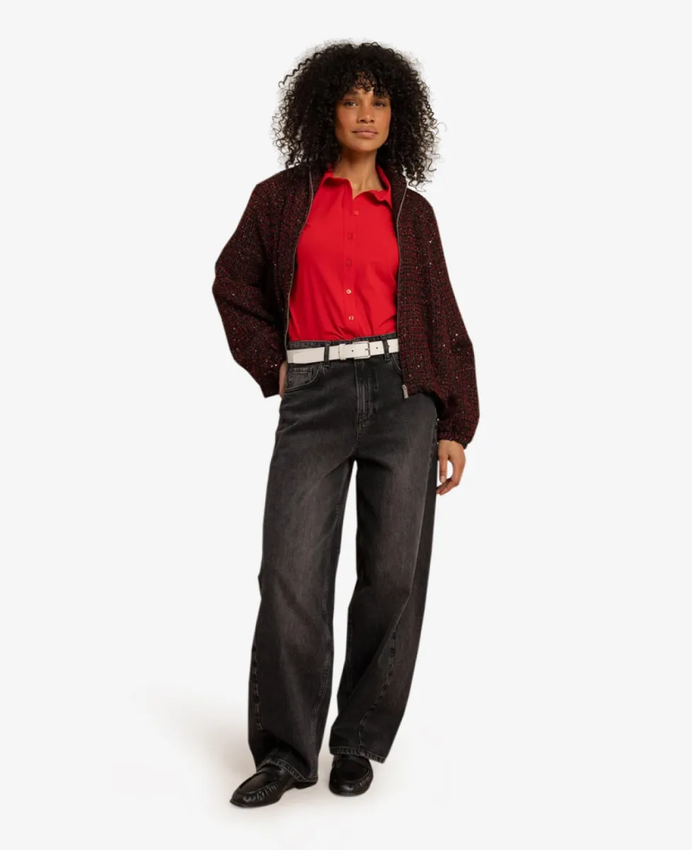 Studio Anneloes Bomber - 9041 black/rich red 2 Studio Anneloes Studio Anneloes Bomber - 9041 black/rich red