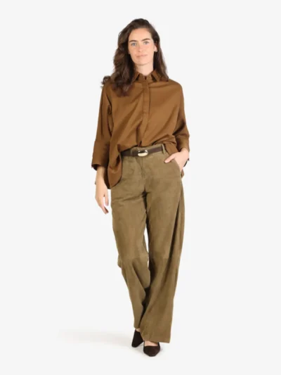 With Black With Black Blouse - Dark Camel